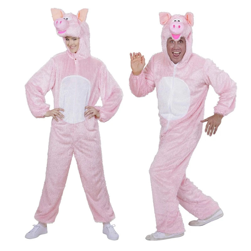 Widmann 9273C Adult Pig Costume - Plush Overall with Mask