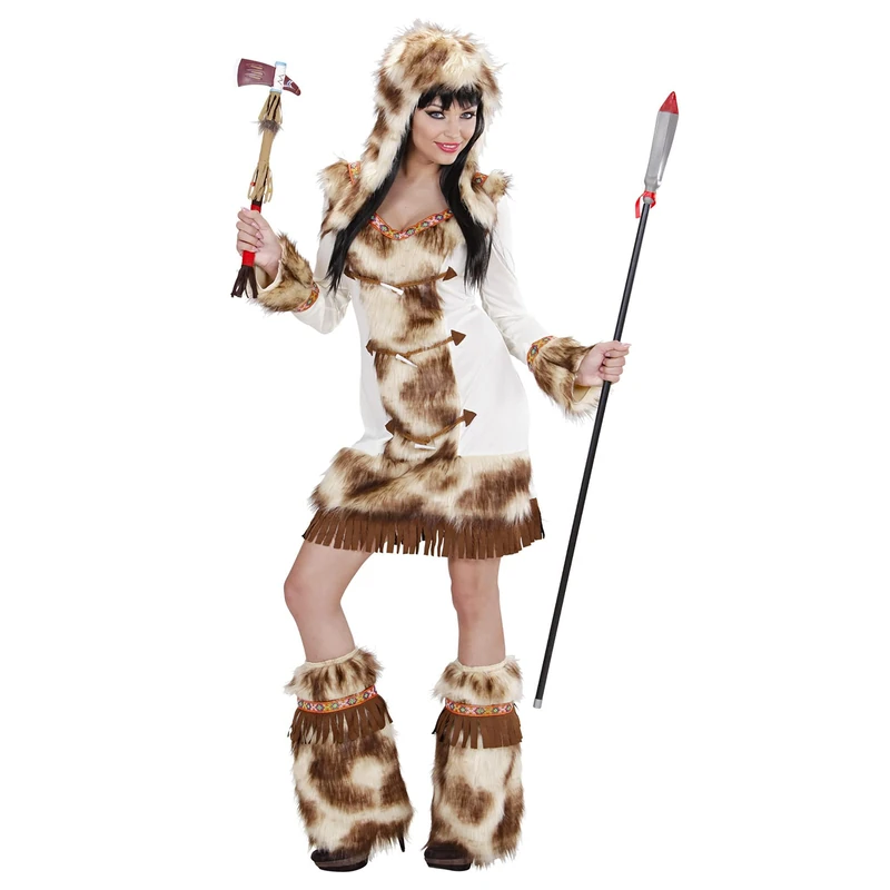 Widmann Adult ? 02161 Weeko Indian Woman Costume Dress with Hood and Leg Warmers
