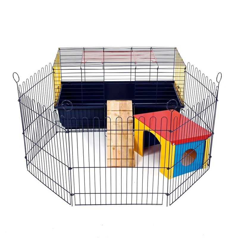 LITTLE FRIENDS Indoor Rabbit : Ideal for Rabbits & Guinea Pigs,Black, 80 Cage