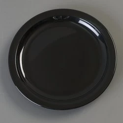 Carlisle KL20103 Kingline Melamine Sandwich Plate, 7.25", 0.74" Height, 7.22" Width, 7.22" Length, Melamine, Black (Pack of 48)