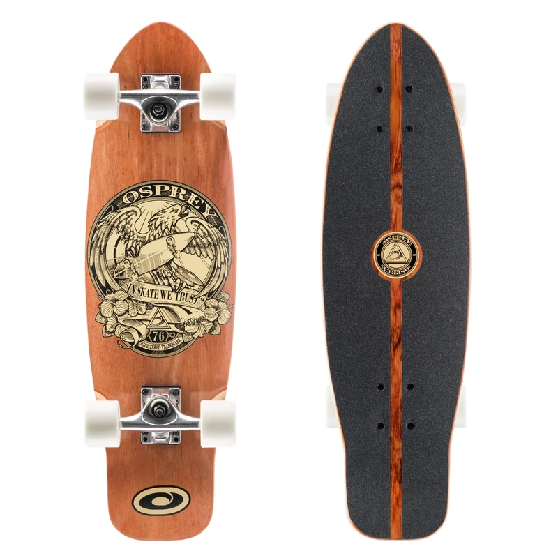 Osprey Twin Top Longboard, Canadian Maple Deck Longboard Skateboard for Boys and Girls, Multiple Colours,27.75 Inch, In Skate We Trust