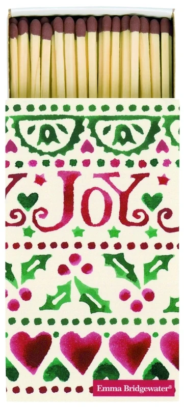Emma Bridgewater Joy Christmas Extra Long Matches Box, 45 Matches, 11 x 6.3 cm, All Ages