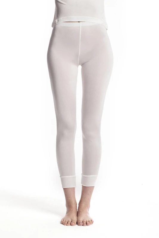 Jasmine Silk Ladies Pure Silk Thermal Long Johns for Women Ivory (Medium)