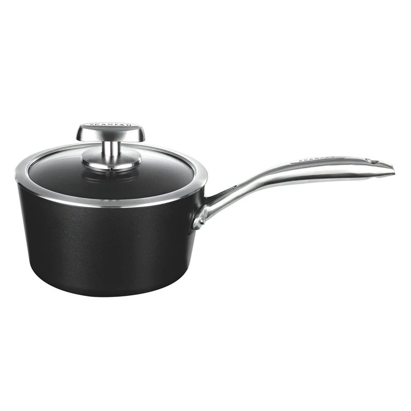 Scanpan PRO IQ Nonstick Covered Saucepan, 2 quart, Black