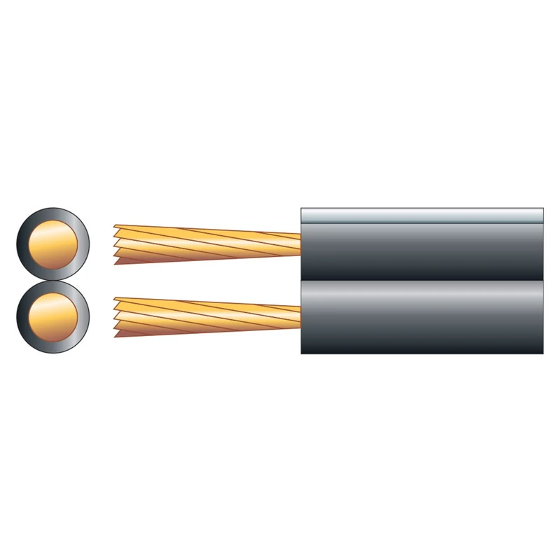 Mercury 2 x (79 x 0.18 mm) Heavy Duty Fig 8 Speaker Cable - Black