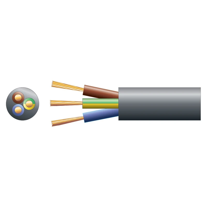 Electrical Cable 3 Core mains PVC 3183Y | Flex 100m Drum Black