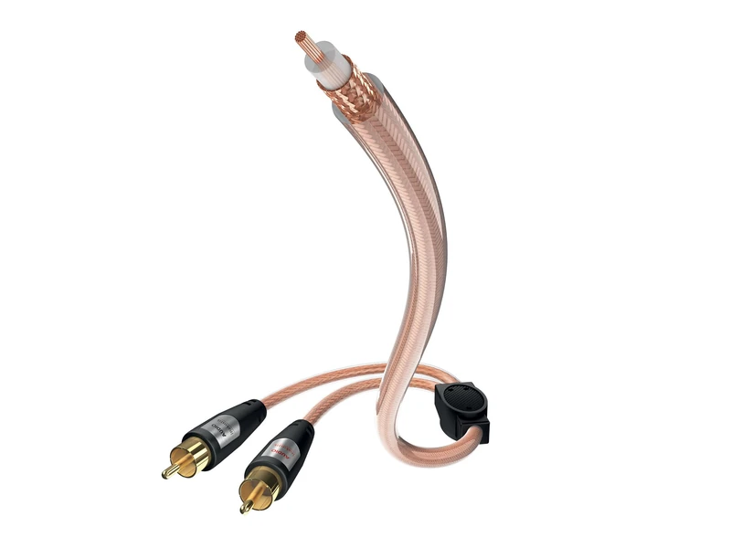 inakustik – 0030823 Star Y Subwoofer Cable Subwoofer Cable with 6.0 mm Cable Diameter | 3.0 m in Transparent | Tight Shielding Braid Against External Interference - Gold-Plated Contacts