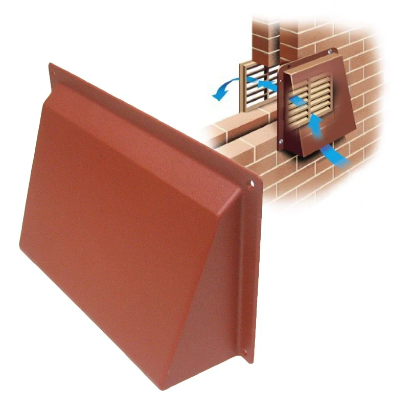 Timloc Terracotta Hooded Cowl 9" x 6" Vent Cover for Air Bricks Grilles Extractors - Image 1