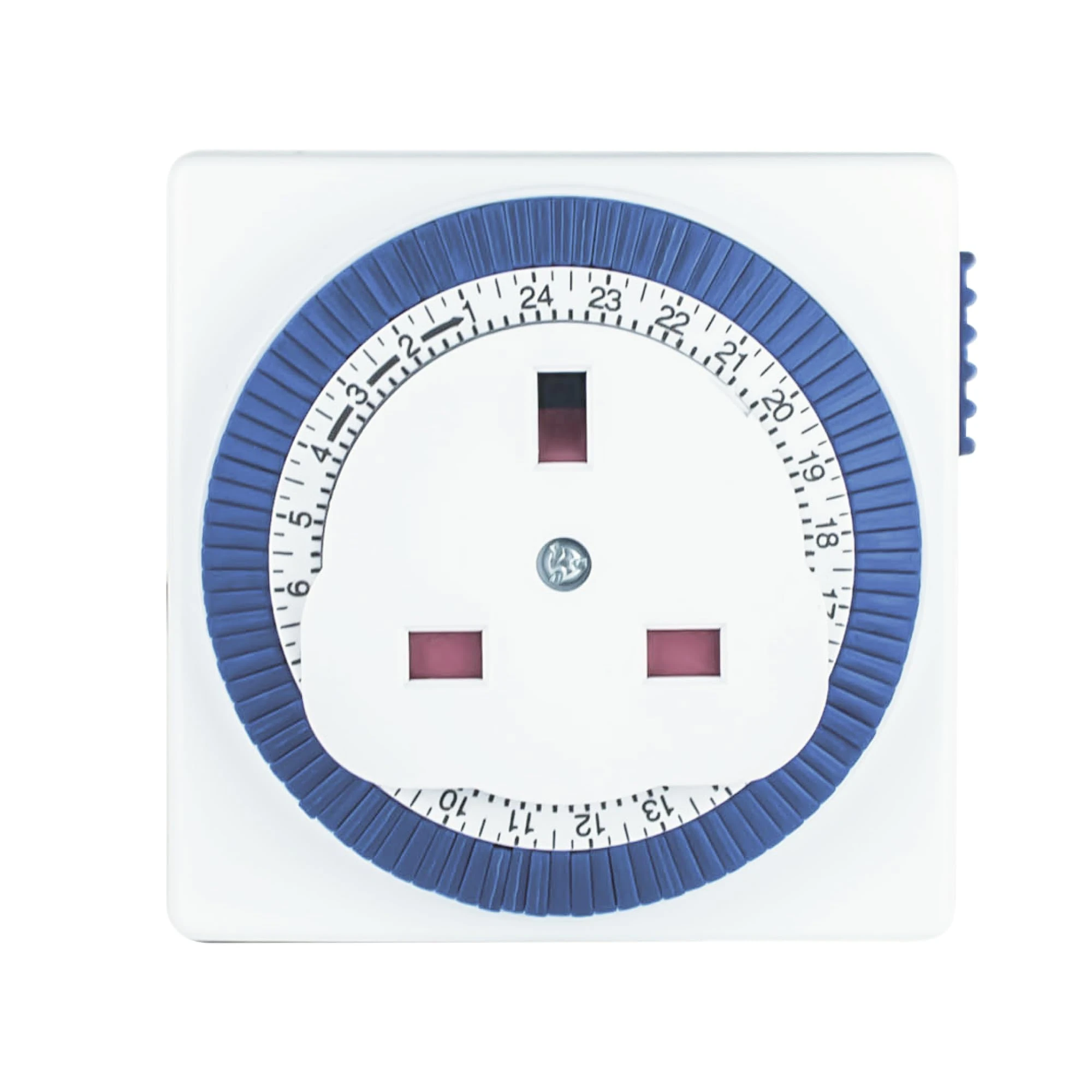STATUS Timer Switch Square | 24 Hour Segment Timer Light Switch | White UK Plug | S24HRSQT4
