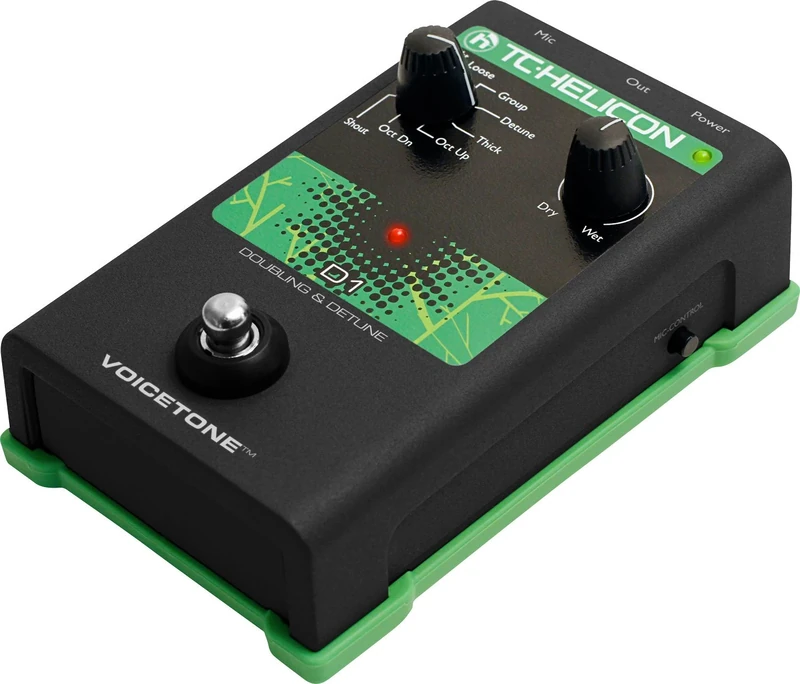 TC Helicon VOICETONE D1 Single-Button Stompbox for Realistic Vocal Doubling Effects, Compatible with PC and Mac