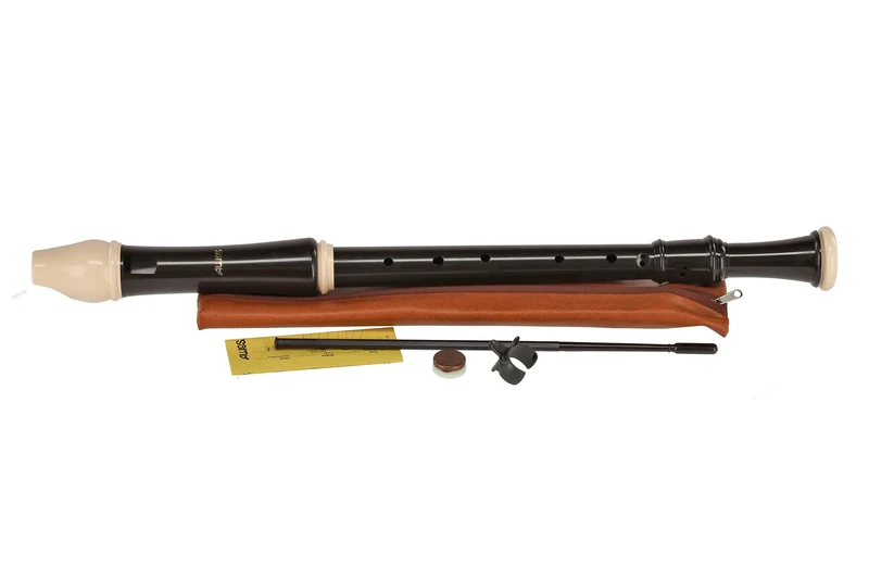 Aulos 211A Series 3-Piece Tenor Recorder - Ideal for Perfomance Level Player - Classic Dark Brown/Ivory ABS construction - Barqoue/Englsih Fingering.