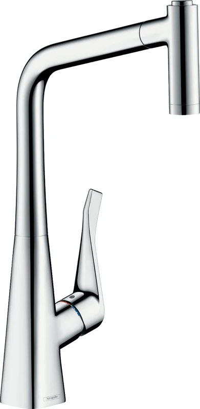 hansgrohe Metris M71 Kitchen Tap 320 with pull-out spray, 2 spray modes, chrome, 14820000