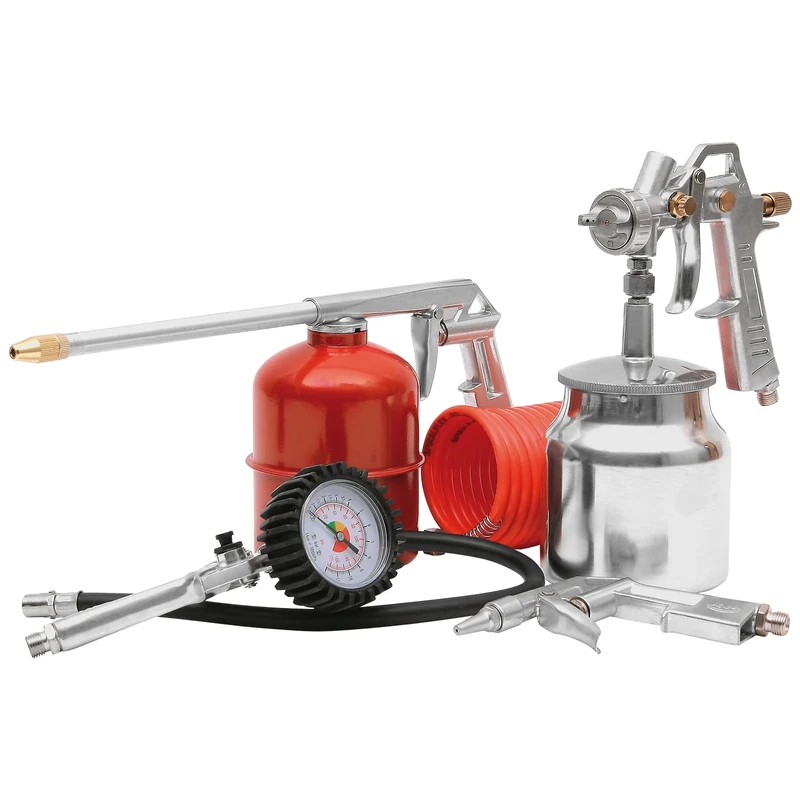 SIP 5-Piece Air Tool Accessory Kit - Tyre Inflator with Quick Gauge, Air Hose, Spray & Blow Gun