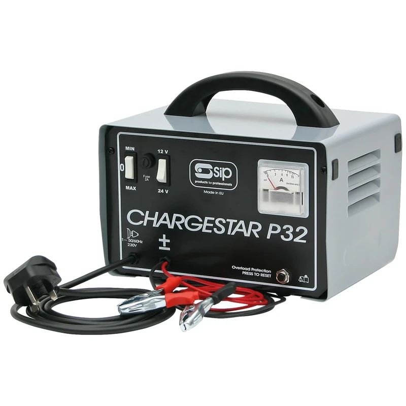 SIP CHARGESTAR P32 Car Battery Charger, 12V / 24V 16A 110Ah 2 Charge Rate Settings - Image 1
