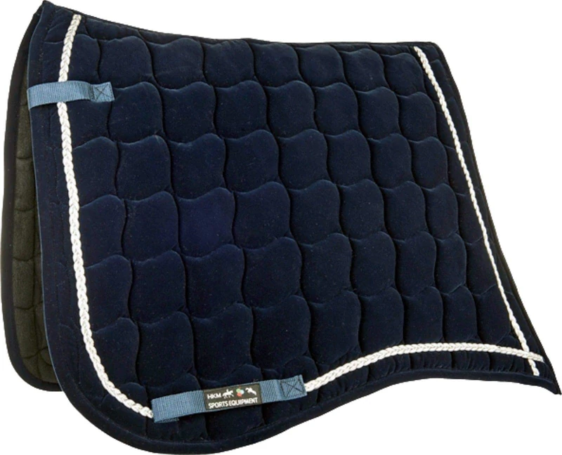 HKM Antique saddle pads dark blue/silver VS