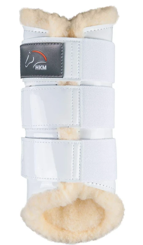 HKM Comfort Gaiters Lacquered, unisex_adult, 4189, bianco, S