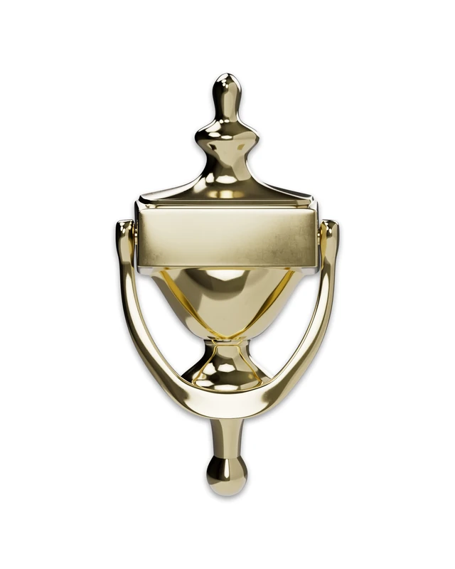 Hillman 852393 Bright Door Knocker, Brass Without Viewer, 7 Inches