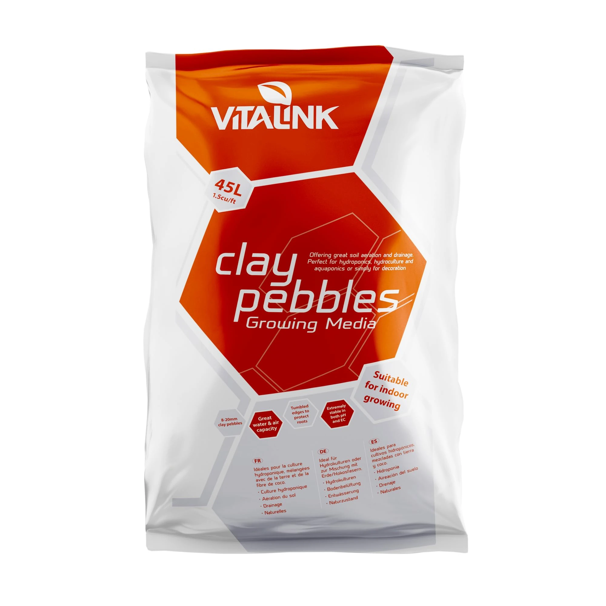 VitaLink 02-050-110 45L Clay Pebbles Bag, Red
