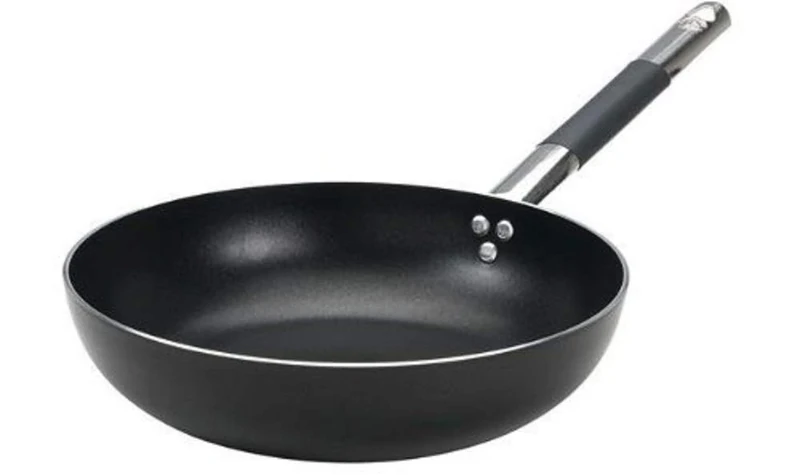 Pentole Agnelli Aluminium 3 Mm. Thick Fondo Induction Black Straight Frying Pan With Cool Handle, Diameter 36 Cm.
