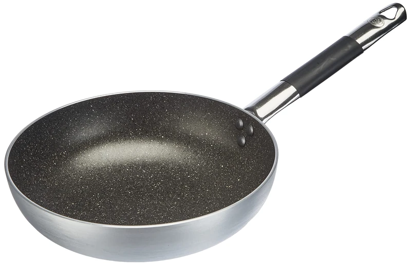 Pentole Agnelli ALSA111BINF24 Infinity Countersunk High Frying Pan, Aluminum, with Tubular Handle in Stainless Steel "Cool", 24 cm, Silver