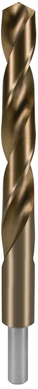 Ruko HSSE-Co 5 Twist Drill Bit with Reduced Shank, DIN 338, Type N, Gold Finish, 18.5 mm Diameter, 198 mm Length, R2005185