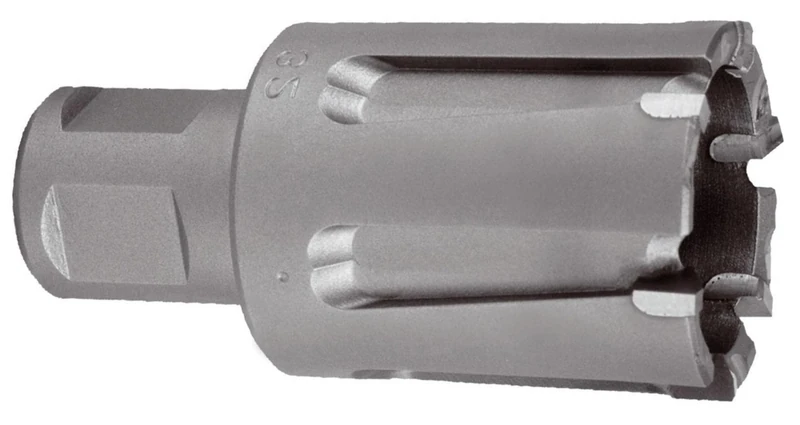 Ruko Tungsten Carbide Core Drill Bit with Cutting Edges and 3/4 inch Weldon Shank for Railway Track, Bright Finish, 33.0 mm Diameter, 63.0 mm Length, R1081533