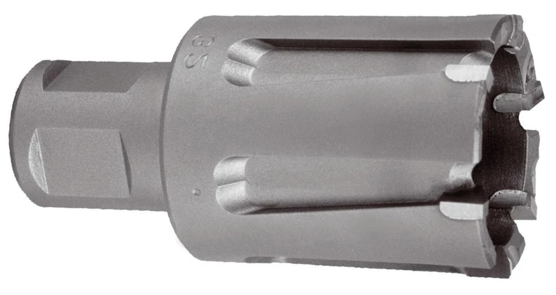 Ruko Tungsten Carbide Core Drill Bit with Cutting Edges and 3/4 inch Weldon Shank for Railway Track, Bright Finish, 32.0 mm Diameter, 63.0 mm Length, R1081532