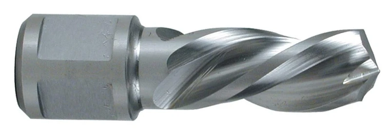 Ruko HSS Solid 3S Drill Bit with 3/4 inch Weldon Shank, CBN Ground and 3 Cutting Edges, Bright Finish, 14.0 mm Diameter, 64.0 mm Length, R1081214