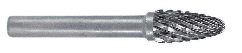 RUKO Tungsten Carbide Rotary Burr with Cross Teething, F Ball Nose Tree (RBF) Shape, Bright Finish, 16.0 mm Diameter, 70 mm Length, R116034