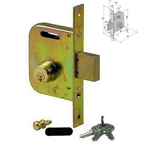 Welka 16000-10 050 Lock for Gate, Two Turn Locking Mechanism, Latch 50 mm