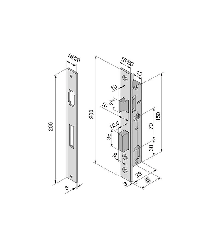 Welka 111.15009 Lock for Profiles, 50 X 23 mm 8-14