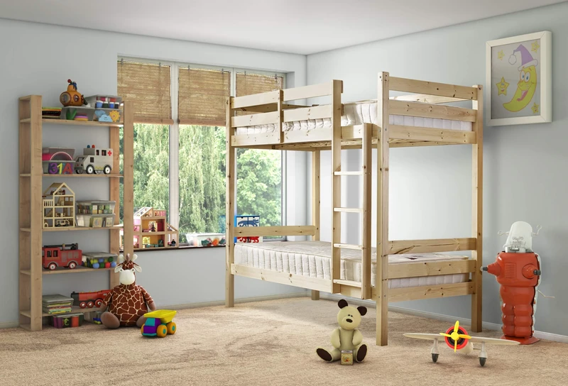 STRICTLY BEDS&BUNKS Everest Bunk Bed, Heavy Duty Solid Pine 3ft Single – Suitable for Adults and Children
