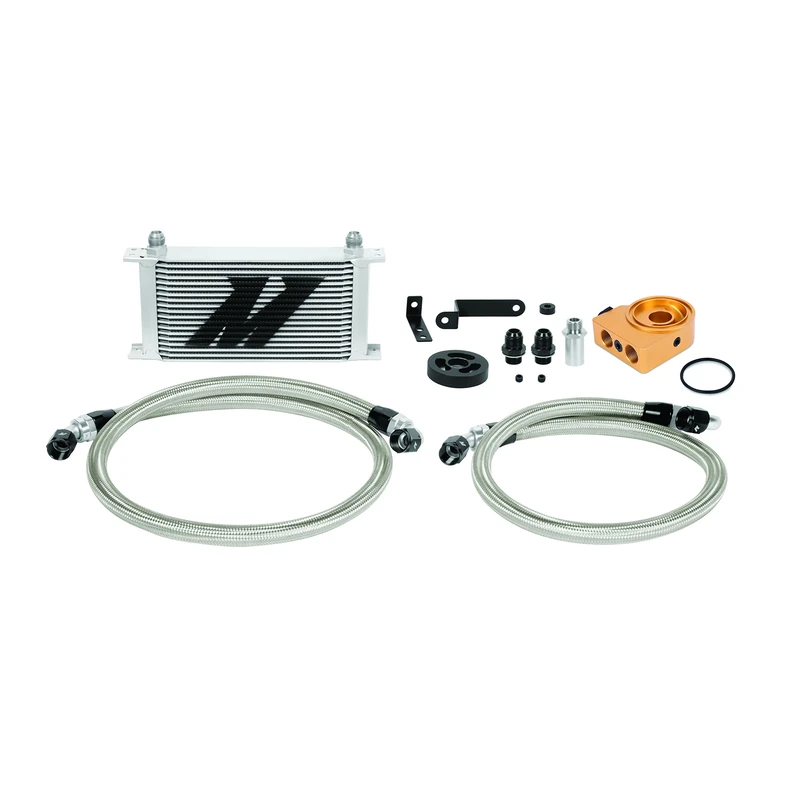 Mishimoto MMOC-WRX-08T Oil Cooler Kit Thermostatic Compatible With Subaru WRX 2008-2014 Silver