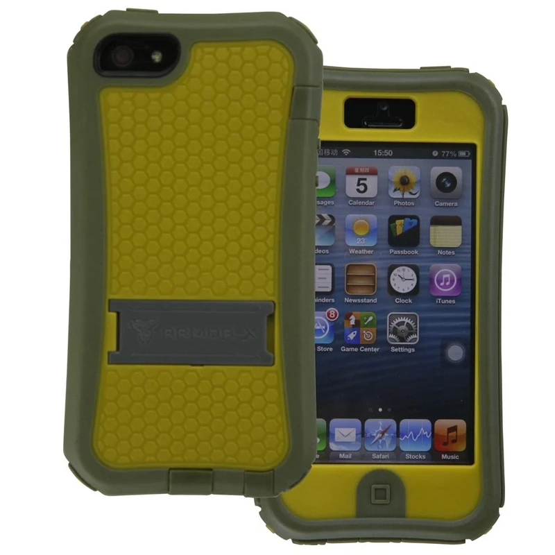 Armor-X Armor ProGear 360 Degree Phone Case with Attaching Device Holster and Belt Clip for Apple iPhone 5 /5S White/Grey