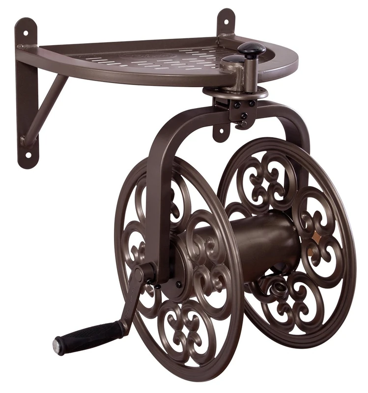Liberty Garden 710 Navigator Rotating Garden Hose Reel, Holds 125-Feet of 5/8-Inch Hose - Bronze