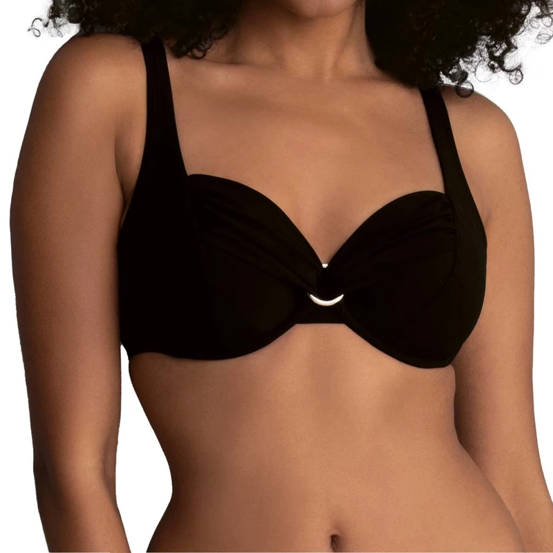 Rosa Faia Women's Bikini-Oberteil Hermine Underwired Tankini, Black (Black), 38C (Manufacturer Size: 44C)