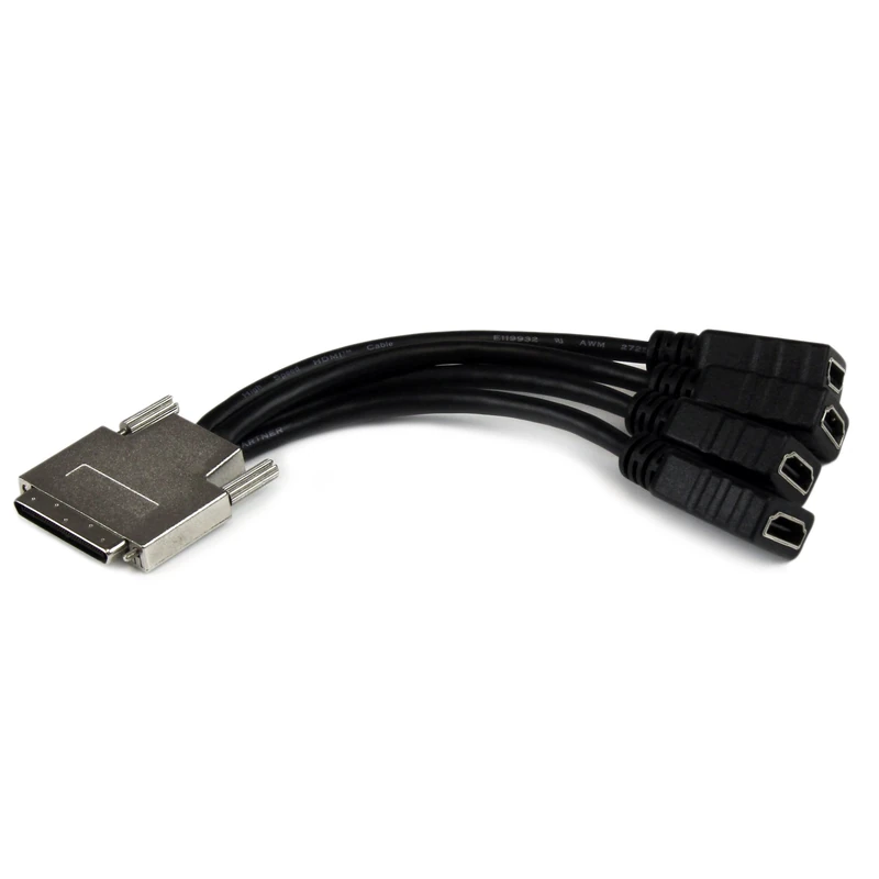 StarTech.com VHDCI Breakout Cable - VHDCI to 4x HDMI M/F - VHDCI Cable for NVIDIA & VisionTek Graphics Cards (VHDCI24HD), Black