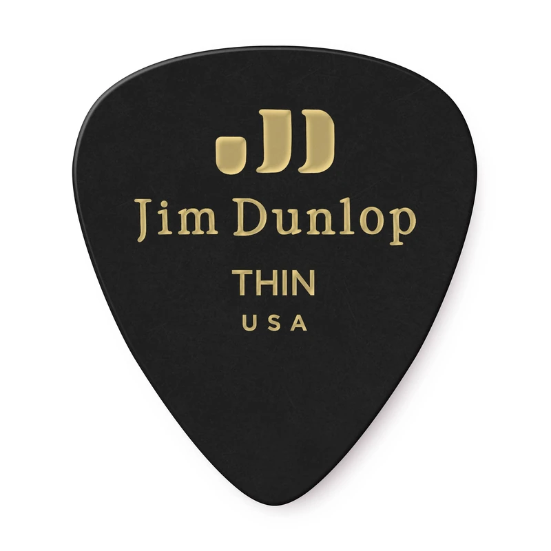 Dunlop 483R03TH Genuine Celluloid, Black, Thin, 72/Bag