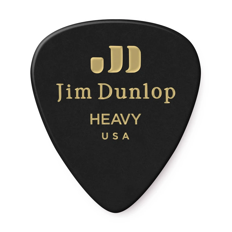 Dunlop 483R03HV Genuine Celluloid, Black, Heavy, 72/Bag