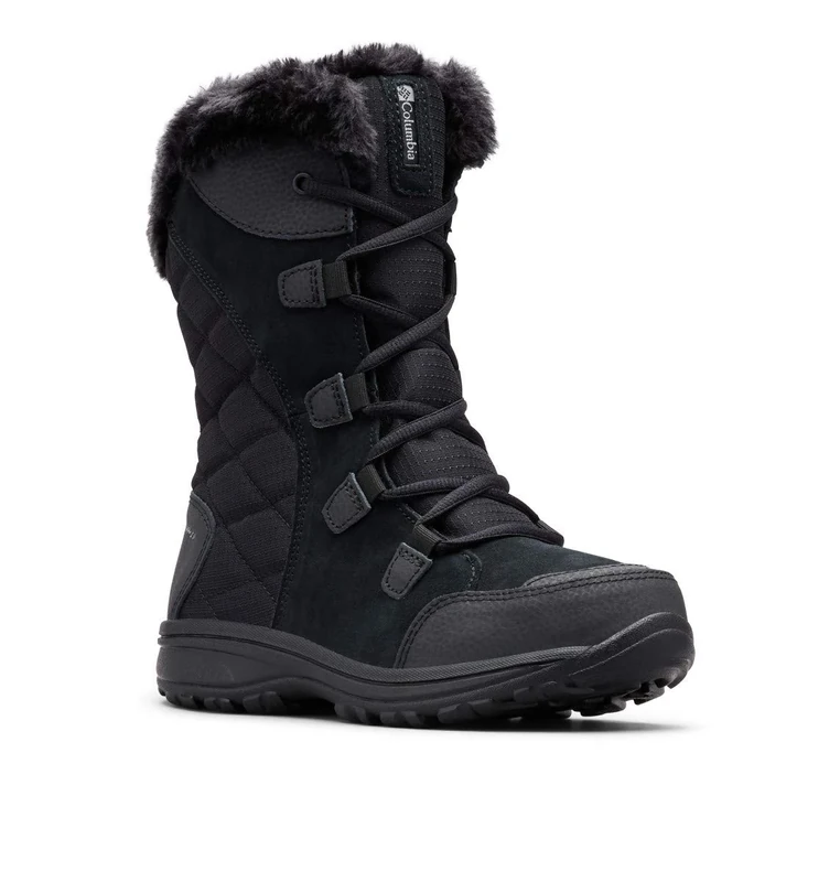 Columbia ICE MAIDEN II WATERPROOF Waterproof Women's Snow Boots, Black x Columbia Grey, 4 UK