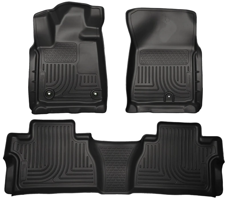 Husky Liners Weatherbeater Floor Mats | Fits 2014-2021 Toyota Tundra, CrewMax Cab (Footwell Coverage) | Front & 2nd Row, 3-pc Black - 99581