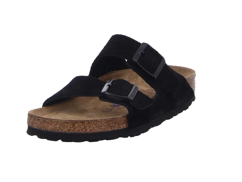 Birkenstock Men's Arizona SFB Black, Suede Leather Slippers, 8 UK