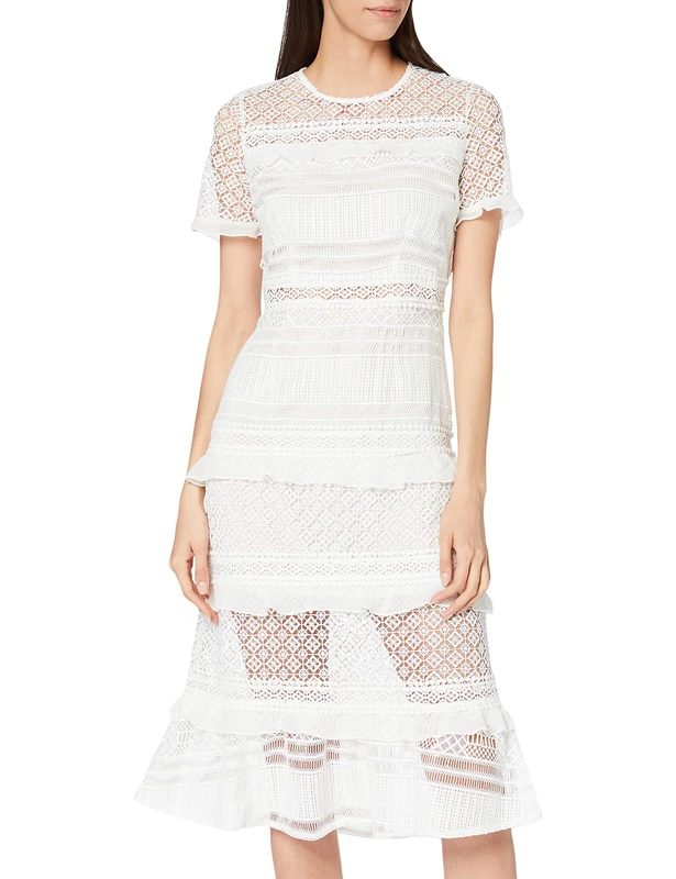 Minkpink Women's Flower Crush Collar short Sleeve Regular Dresses,White (White), 10 (Manufacturer Size:M) - Image 1