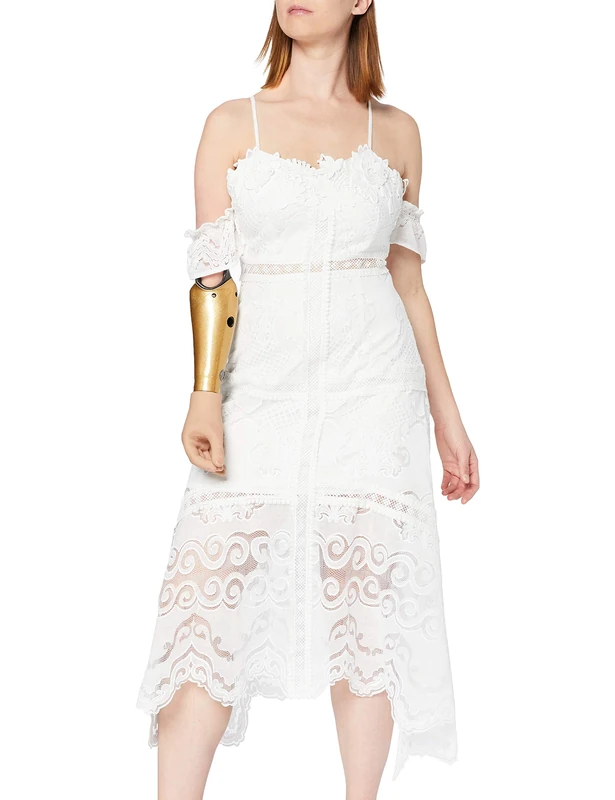 Foxiedox Women's House on The Prairie Playsuit Skirt, White (White), 8 (Size:Small)