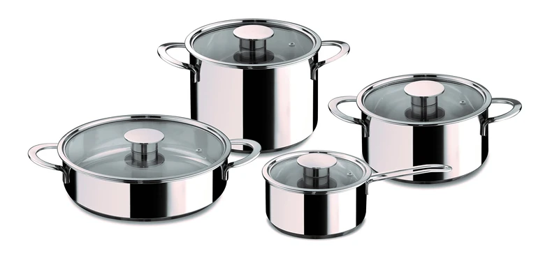 MEPRA 28 Steel Gourmet Batteria Set, Set of 8, Silver