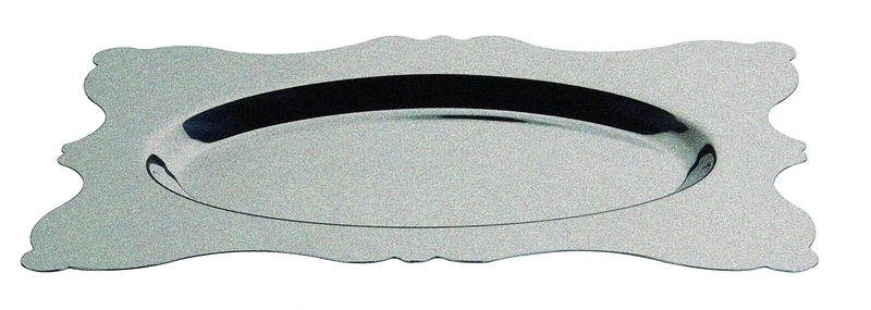 MEPRA 50 x 60 cm Stainless Steel Dolce Vita Rectangular Tray, Pewter - Image 1