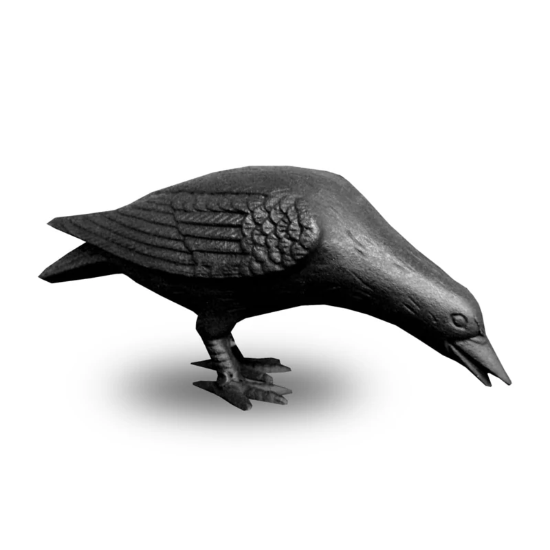 NACH Decorative Cast Iron Crow for Indoor or Outdoor Use, Black