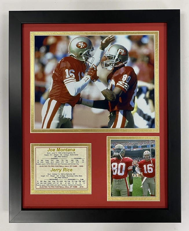 Legends Never Die "Joe Montana and Jerry Rice Framed Photo Collage, 11 x 14-Inch, Model: 11438U