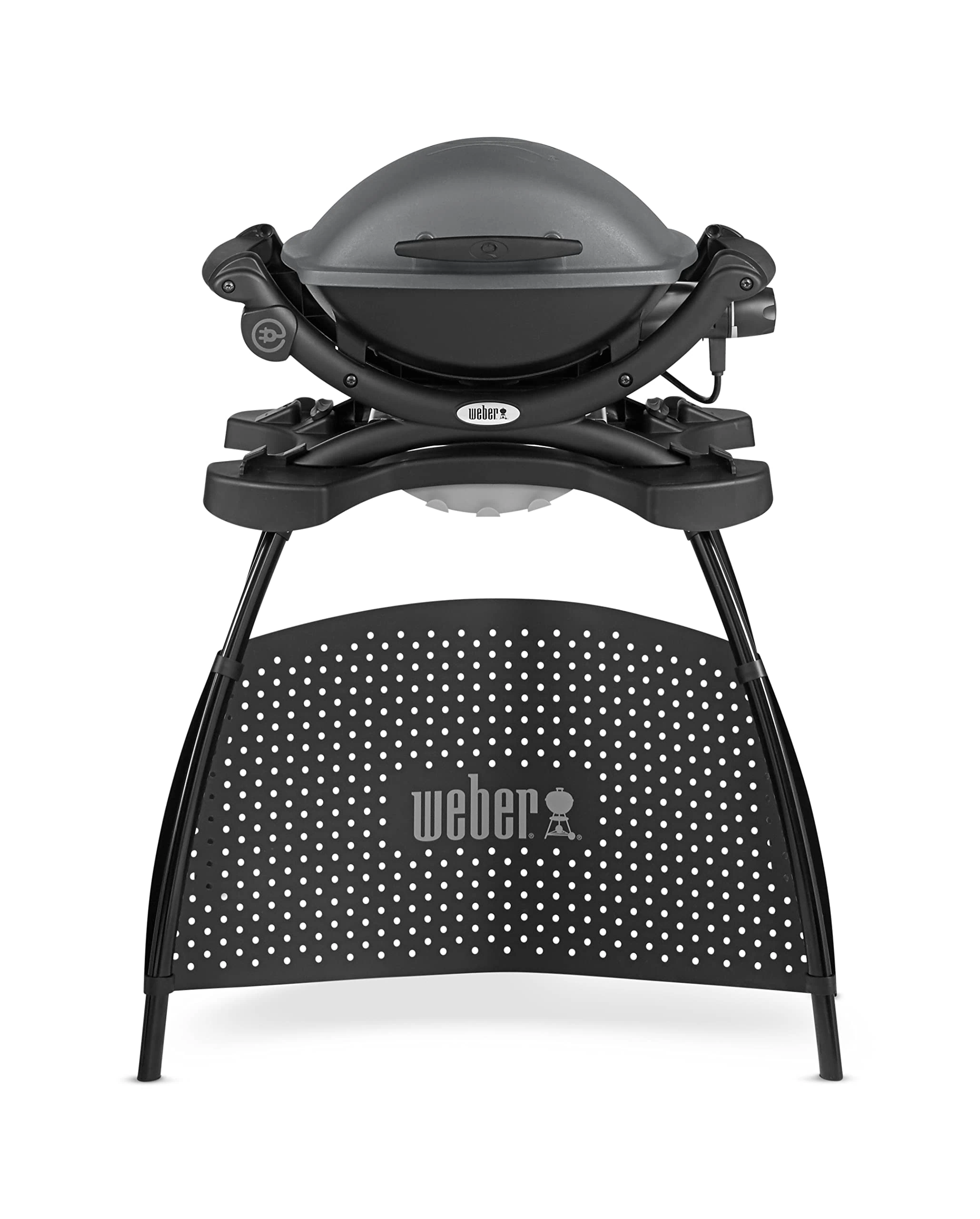 Weber Q 1400 Electric Barbecue with Stand/Portable Urban Grill, Porcelain-Enamelled Cast Iron Grate, Rapid-Heating Element, 43 x 32 cm Cooking Surface, Removable Catch Pan, 6-ft Power Cord, Black