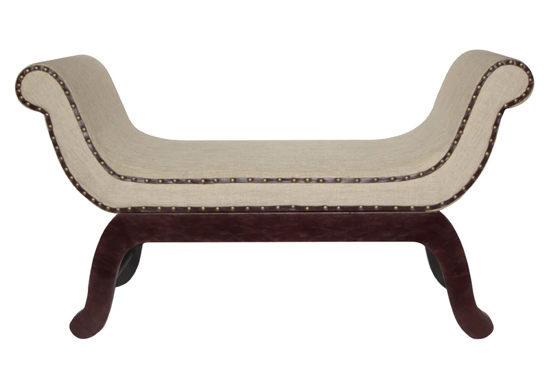Premier Housewares Natural Linen Chaise Longue - Image 1